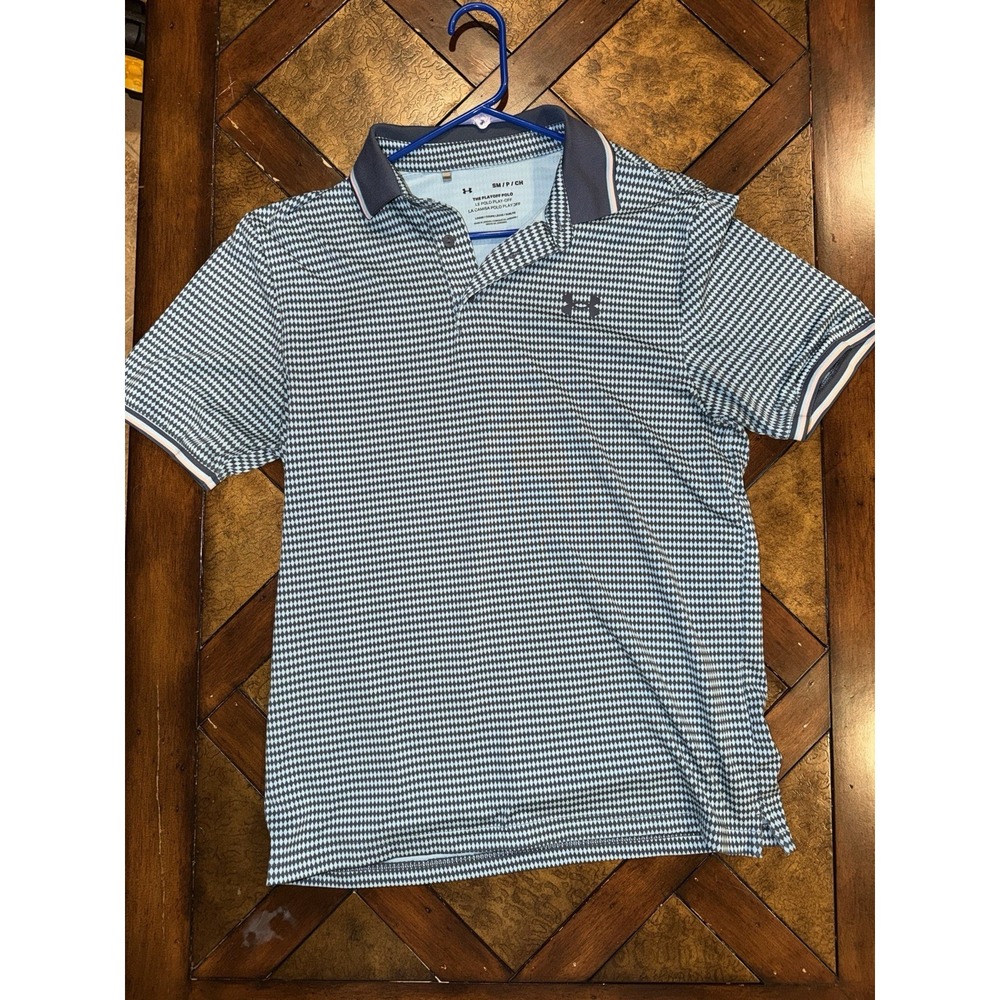 Under Armour The Playoff Polo Men's Gray/Black Geometric Loose Size S